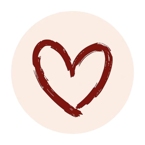 PEIBang Valentine's Day Round Placemats,12 Inch Heart Washable Dining Table Mats,Heat Resistant Wipeable Placemats for Valentines Home Party Decor