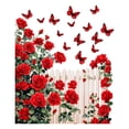 thumbnail image 1 of PEIBang Valentine's Day Wall Decals,Rose Flowers Wall Stickers Romantic Decoration for Wedding Anniversary Holiday Living Room Home Office, 1 of 8