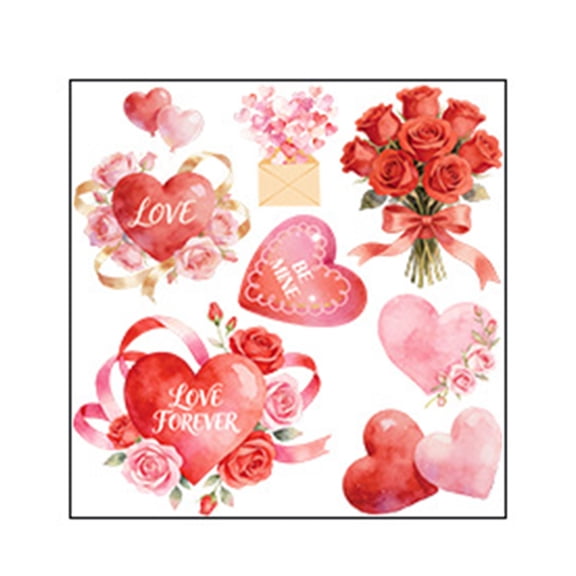 PEIBang Valentines Day Window Clings,Double-Sided Heart Window Stickers,Static Wall Decals Window Stickers for Valentines Anniversary Decor