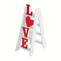 PEIBang Valentines Love Ladder Tabletop Decoration,Valentine's Day Wooden Sign Love Ladder Decor for Desk Mantle Shelf Party Wedding Home,Valentine Gift
