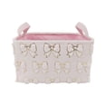 thumbnail image 1 of PEIBang Velvet Bow Storage Baskets,Storage Bin with Handle Home Decor,Closet Organizer for Countertop Tabletop and Shelf, 1 of 7