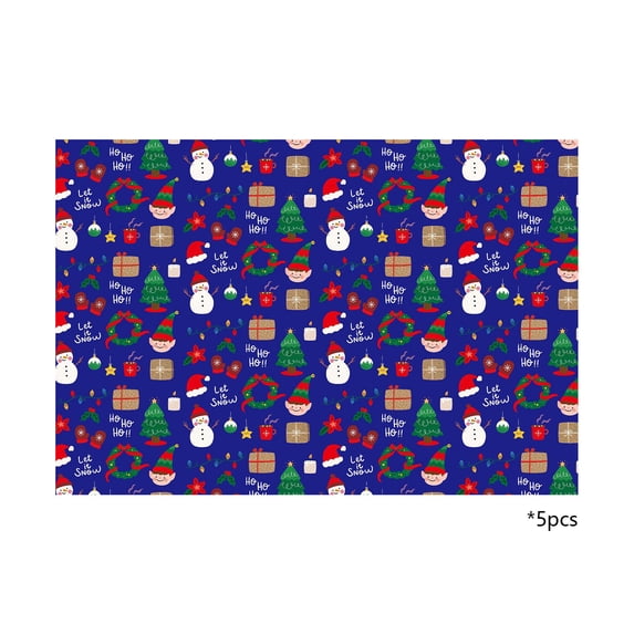 PEIBang Vintage Christmas Wrapping Paper,5 Sheets Retro Christmas Wrapping Paper Folded Flat for Holiday Party,20x29 Inch