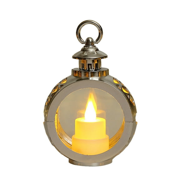 PEIBang Vintage Mini Lantern with LED Candles,Decorative Hanging Lantern for Home Table Decor,Wedding Centerpiece