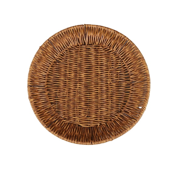 PEIBang Wicker Bread Baskets,Rattan Fruit Baskets,Round Tabletop Woven Serving Baskets Trays for Fruits Vegetables and Snacks,Large