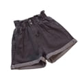 thumbnail image 1 of PEIBang Women's Paperbag High Waist Cuffed Denim Shorts，Washed Double Button Loose Jean Shorts with Side Pockets for Street Daily Wear, 1 of 5
