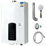 PEIXU 14L Thermostatic LPG Tankless Water Heater, 3.7 GPM 24KW Instant Hot Water Unit Device with Touch Digital Display for Home Outdoor RV Camping