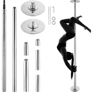 PEIXU 45mm Professional Dancing Pole, Spinning Static Dancing Pole Kit, Portable Removable Stainless Steel Pole, 86-104 inch Height Adjustable Fitness Pole, for Gym Bar Club Dance Studio Silver
