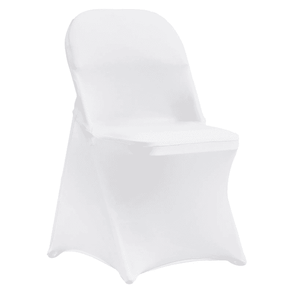 PEIXU 50PCS Universal Fitted Chair Cover, Stretch Spandex Folding Chair Covers, Removable Washable Protective Slipcovers, for Wedding, Holiday, Banquet, Party, Celebration, Dining (White)