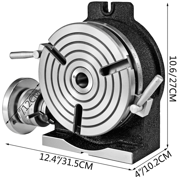 PEIXU 8 Inch Precision Milling Rotary Table, Horizontal Vertical Rotary Table with 3-Slots and Graduated Scale, Worm Gear Adjustment, Precision Indexing, for Milling Machines & Drill Presses