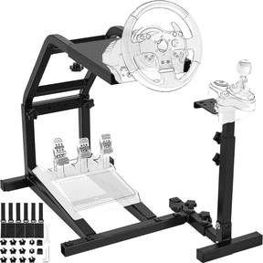 PEIXU Racing Wheel Stand Simulator Cockpit with Shifter Mount,Compatible with Logitech G25,G27,G29,G920,PS4,T300RS,Excluding Thrustmaster Game Console Wheel Pedals,Black 