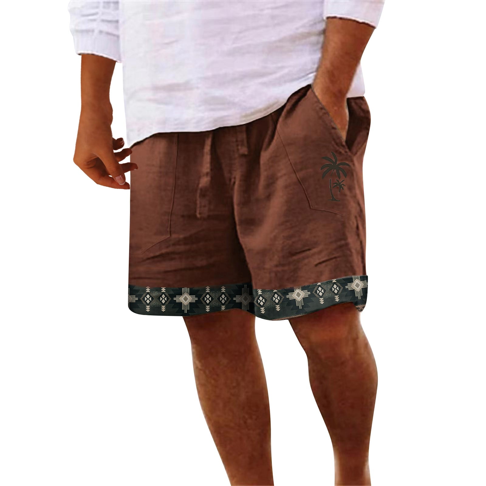 PEJINTRY Mens Pull on Khaki Shorts Shorts for Men 7 Inch Inseam