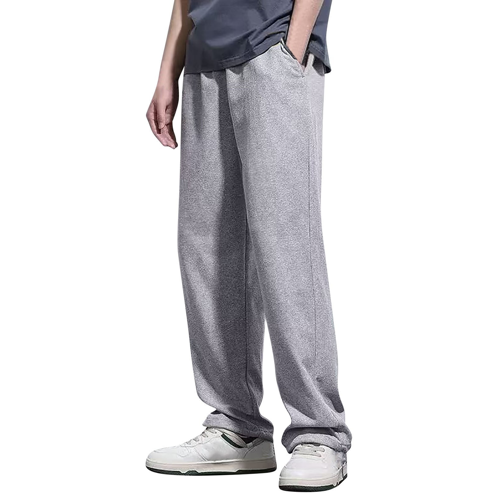 PEJINTRY Pants for Short Men Mens Dri Fit Sweatpants Tech Jacket Tall Sweatpants for Men Men Open Bottom Sweatpants Ankle Banded Pants Walmart