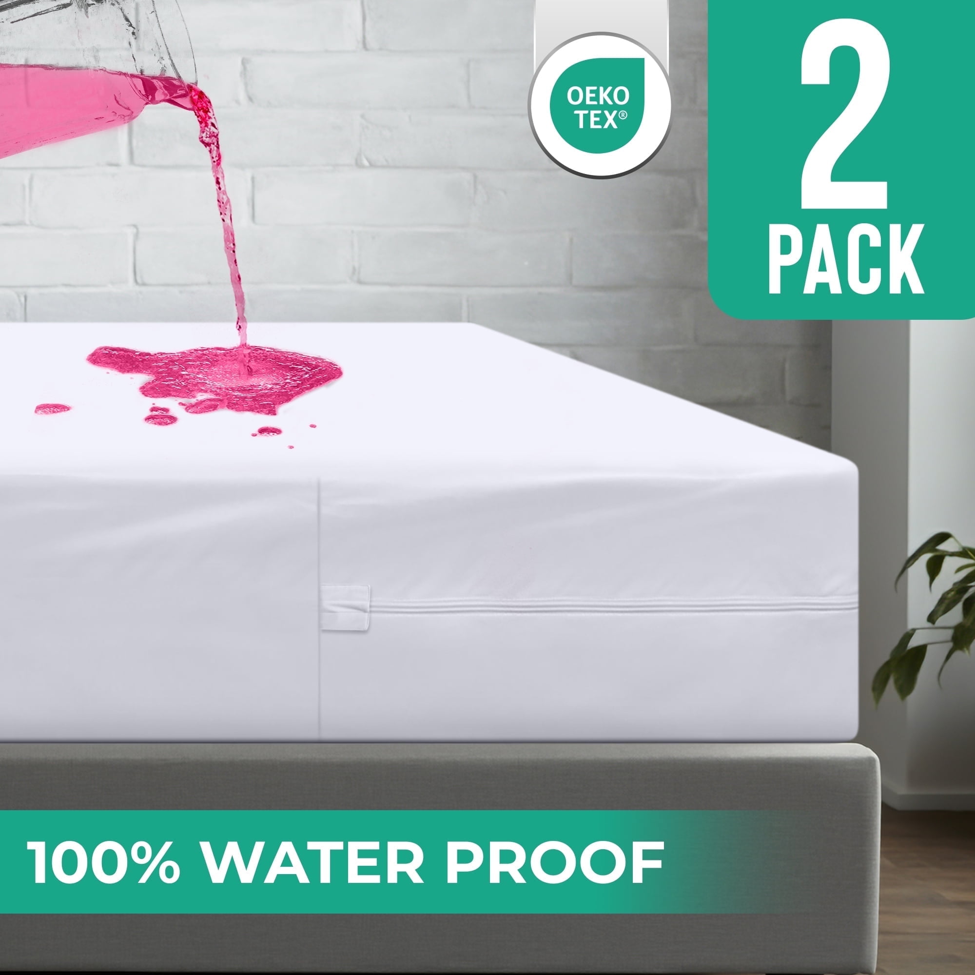Utopia Bedding Queen Zippered Mattress Encasement 2 Pack - Waterproof ...