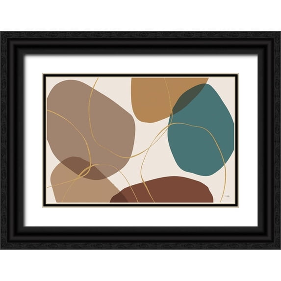 PELA 18x13 Black Ornate Wood Framed with Double Matting Museum Art Print Titled - Down to Earth earthy I
