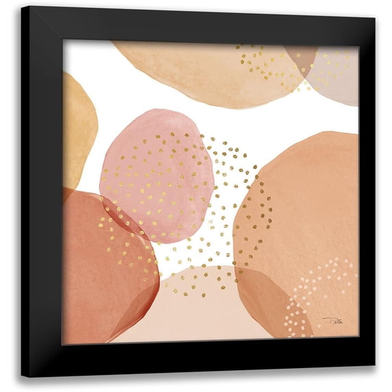 PELA 20x20 Black Modern Framed Museum Art Print Titled - Pebbles III