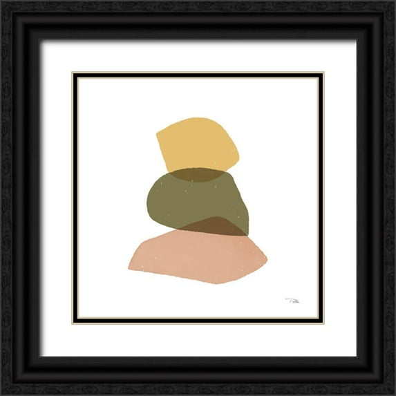PELA 20x20 Black Ornate Wood Framed with Double Matting Museum Art Print Titled - Pieces by Pieces III