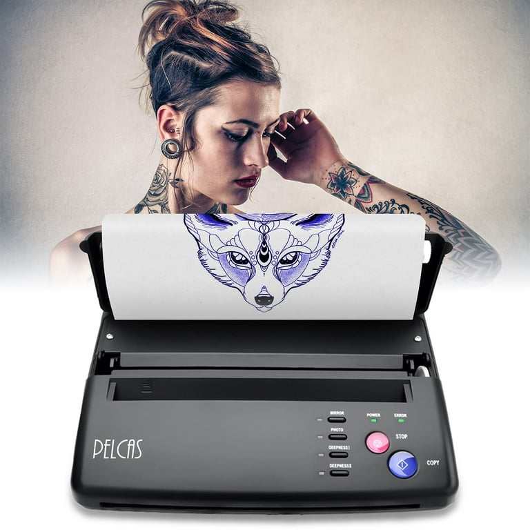 PELCAS Tattoo Stencil Printer Machine Thermal Printer Tattoo Stencil  Machine with 10pcs Tattoo Transfer Paper Copier Printer for Tattooing  Artist
