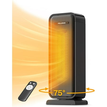 PELONIS 1500W New Ceramic Space Heater with 75° Oscillation, Electric Room Heater ,PSH17CD2ABB
