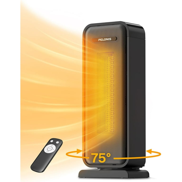 PELONIS 1500W New Ceramic Space Heater with 75° Oscillation