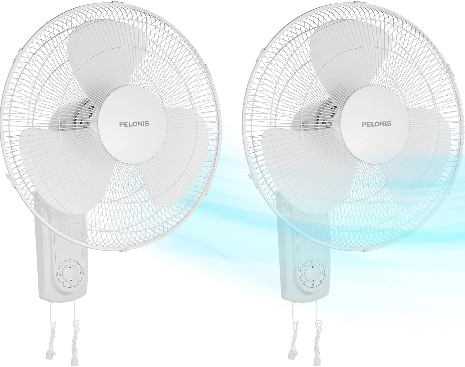 PELONIS 16’’ Wall Mount Fan with 3 Speed Settings Oscillating Household