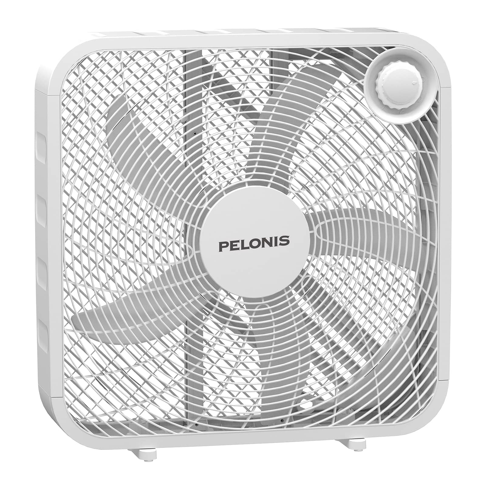 PELONIS 3Speed Box Fan, FullForce Air Circulation, Quiet Cooling for