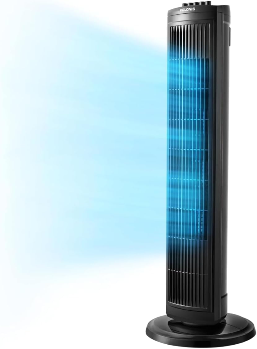 PELONIS 30" Tower Fan for Bedroom, Standing Fan with 3 Speeds, 90 ...