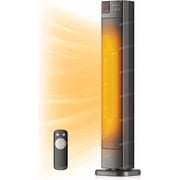 Pelonis 30 Inch Ceramic Tower Heater, 1500W, Oscillating Floor Fan, Thermostat, Remote Control, 12H Timer