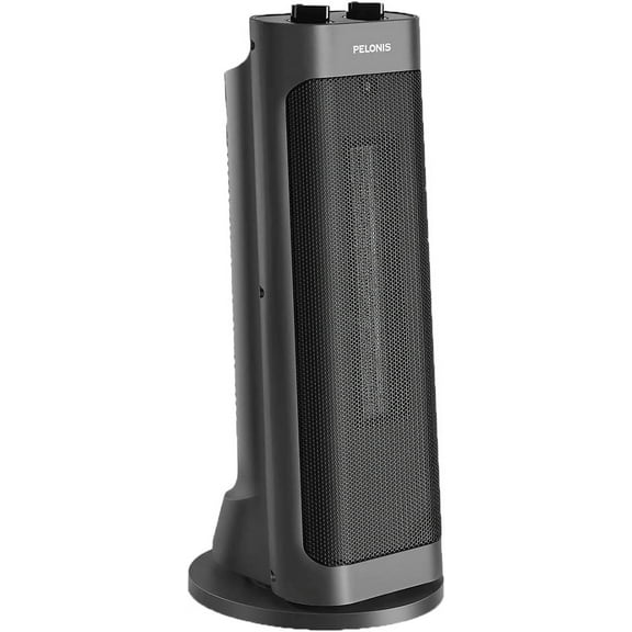 PELONIS Fast Heating Space Heater, Programmable Thermostat, Easy Control, Widespread Oscillation, Over Heating & Tip-over Switch Protection, 7.72 x 7.72 x 17.76 Inches, Gray (PTH15A2BGB 1500W)