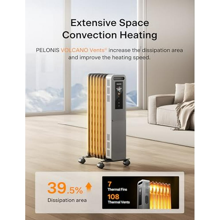 PELONIS Oil Filled Radiator, Electric Space Heater for Indoor Use