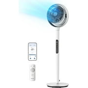 PELONIS Oscillating Pedestal Fan, 50 to 53.5", DC Quiet Standing Fan for Bedroom ,Remote, White