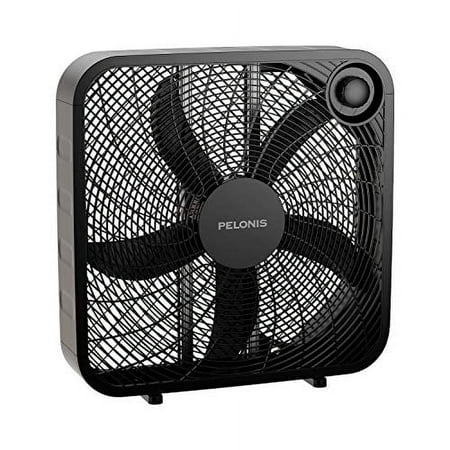 Pelonis 21" Box Fan, 3 Speed, Lightweight with Handle, Powerful Blades, Energy Efficient, Black