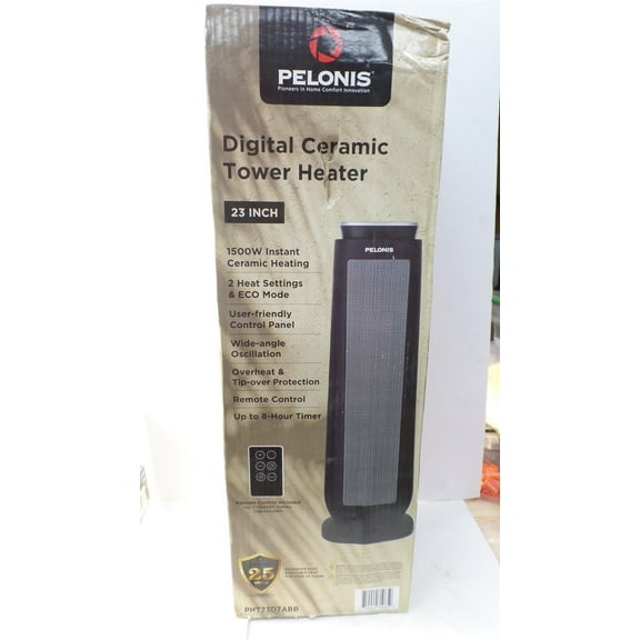 PELONIS PHT23D7ABB 23" 1500-WATT DIGITAL TOWER CERAMIC HEATER WITH REMOTE SEALED