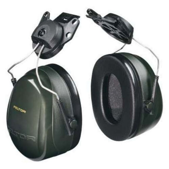 PELTOR Optime 101 Earmuff, 24 dB NRR, Dark Green, Cap Mount