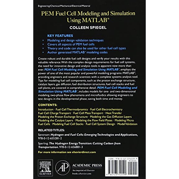 Pre-Owned PEM Fuel Cell Modeling and Simulation Using Matlab [Hardcover] Spiegel, Colleen