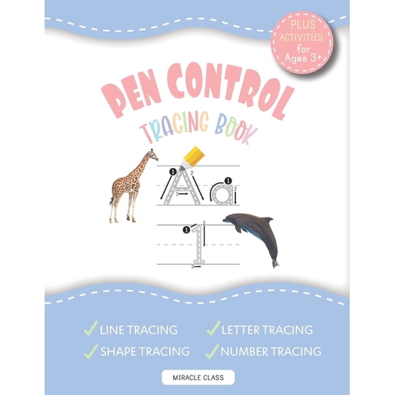 PEN CONTROL TRACING BOOK Plus Activities For Ages 3+: tracing book for preschoolers with real animal picture, (Paperback)