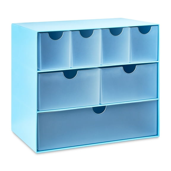 Pen+Gear 7-Drawer Organizer, Sky Blue, 6.38" x 9"