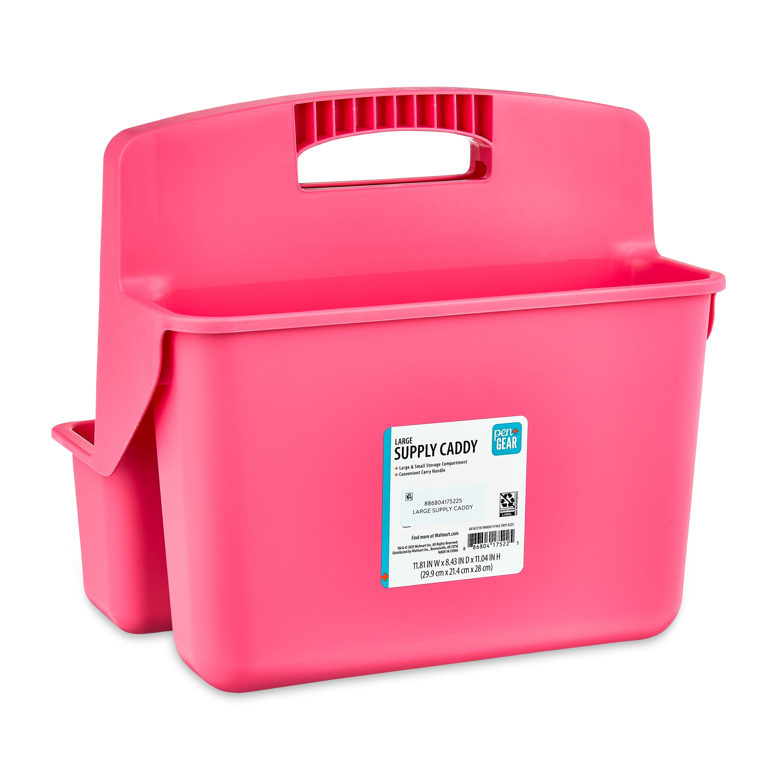 Pen+Gear Large Supply Caddy, 11.81" x 8.43" x 11.04", Coral