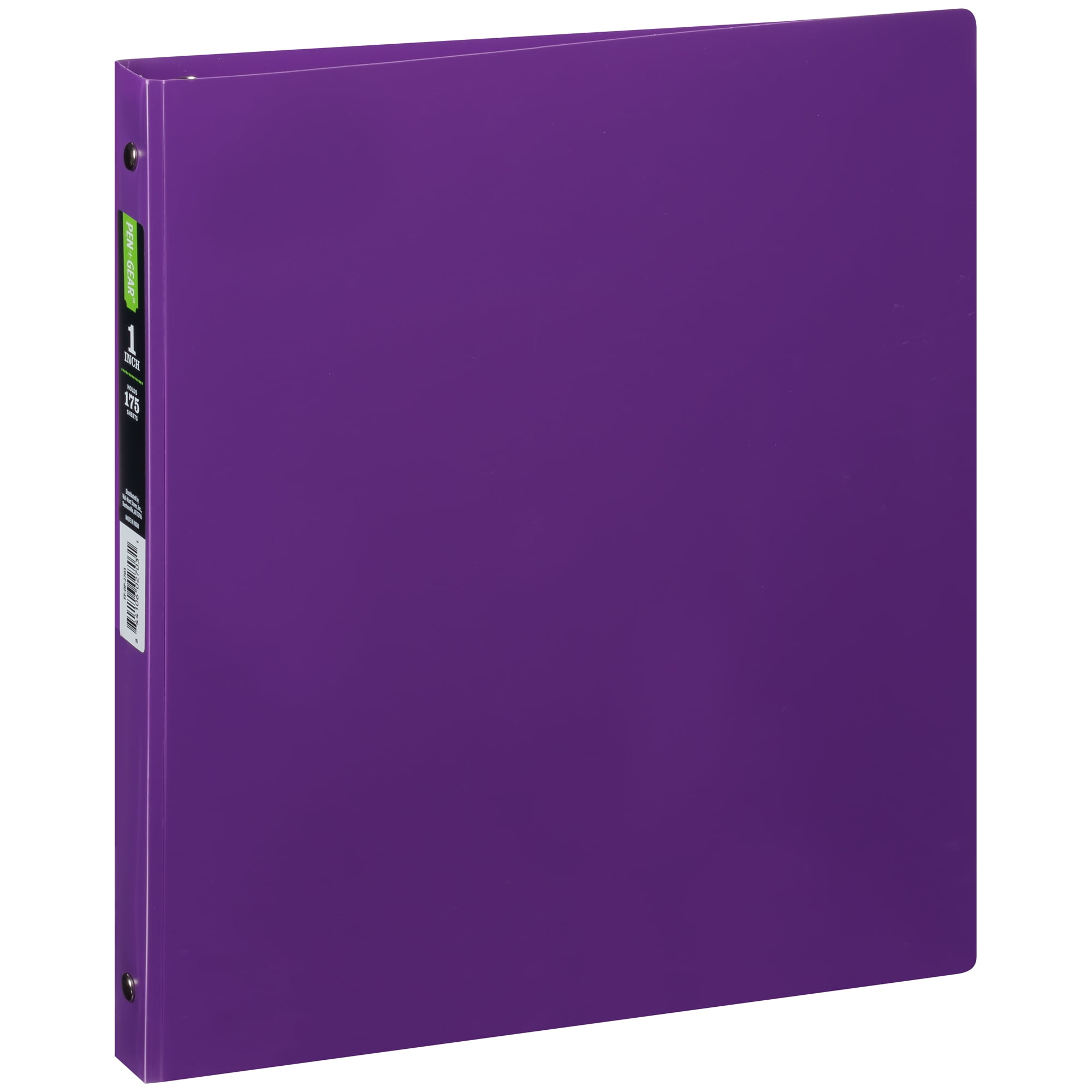 PEN + GEAR & trade 1" NonView 3Ring Poly Binder, Round Ring, Purple