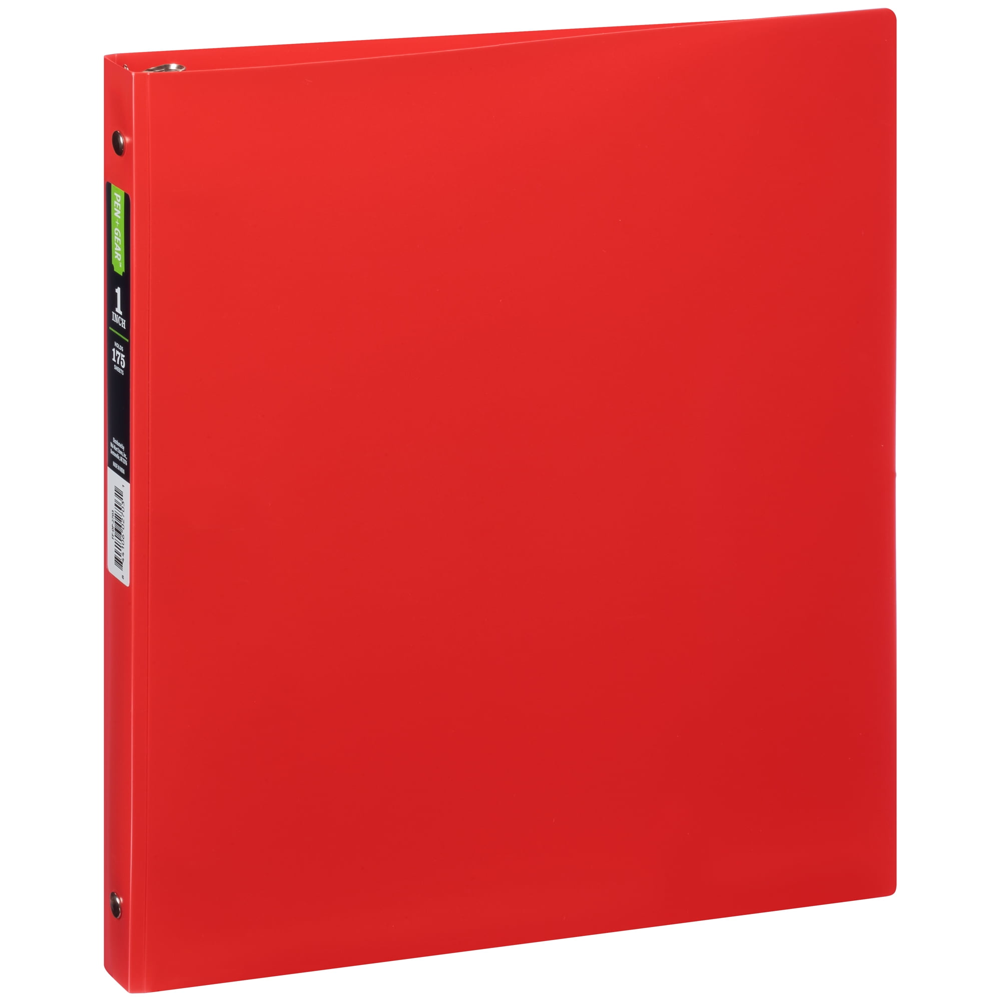PEN + GEAR™ 1" NonView 3Ring Poly Binder, Round Ring, Red