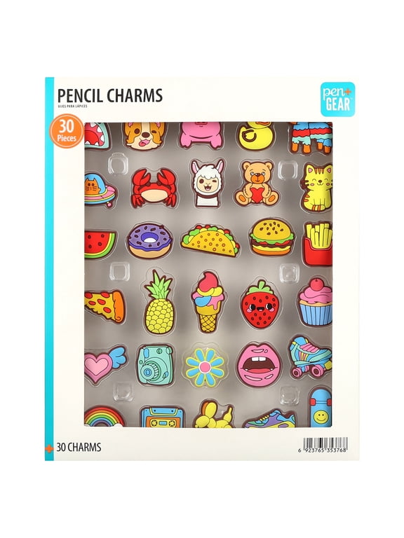 Pencil Charms, Assorted Designs, 30 Count