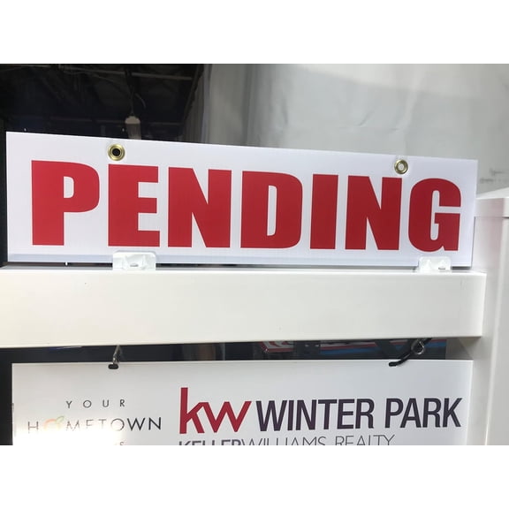 PENDING Sign Rider 6 x 24" (PENDING) Printed Double Sides Corrugated Plastic, Sign Board , Sign Rider Only, Metal Sign & Sign Post Not Included