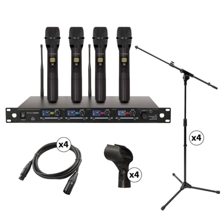 PENDOMAX 1000-Channel Wireless Microphone System with 4 Handheld Mics | Everything You Need for Professional Sound