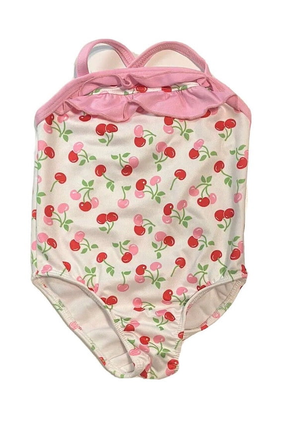 GIRLS SWIMSUIT - CHERRY PINK SZ 2T - ONE PIECE UPF 50+