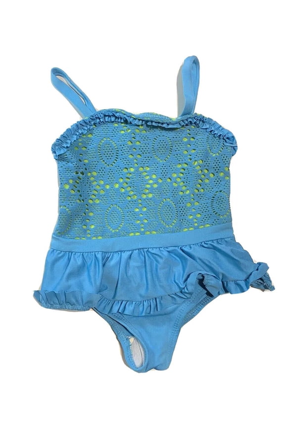 GIRLS SWIMSUIT - TURQUOISE SZ 24 MONTHS - ONE PIECE UPF 50+