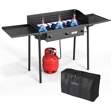 KRYPTEUM 2 Burner Propane Camping Stove with Carrying Bag, Foldable Camping Stove KRYPTEUM 2 Burner Propane Camping Stove with Carrying Bag, Foldable Camping Stove
