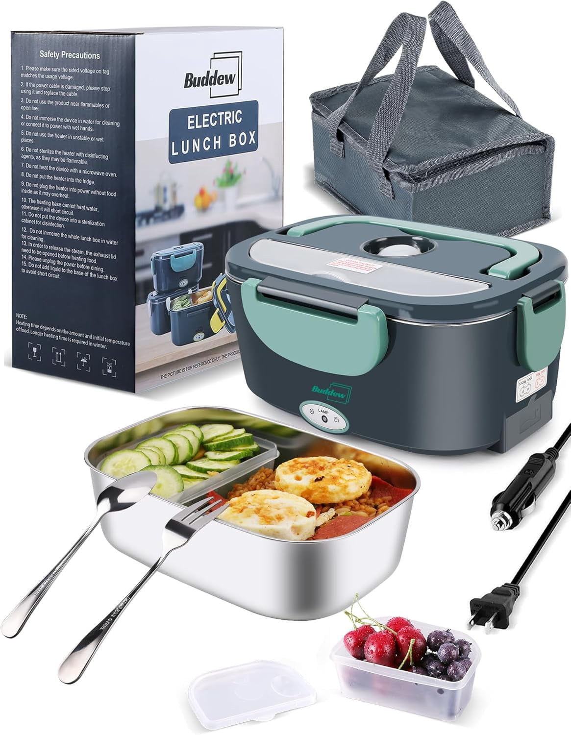 PENGFEI Electric Lunch Box 80W Food Heater for Adults, 12/24/110 V ...