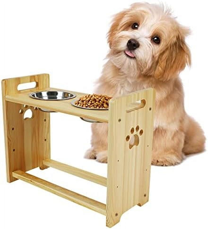 PENGRUITA Elevated Dog Bowls Dog Food Bowls with 2 Stainless Steel