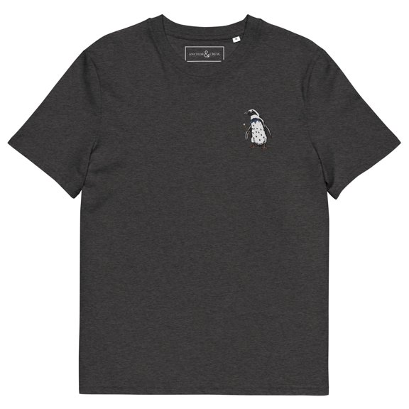 PENGUIN SUIT ACTUAL LIFE ORGANIC COTTON EMBROIDERED T-SHIRT Dark Heather Grey - 2XL