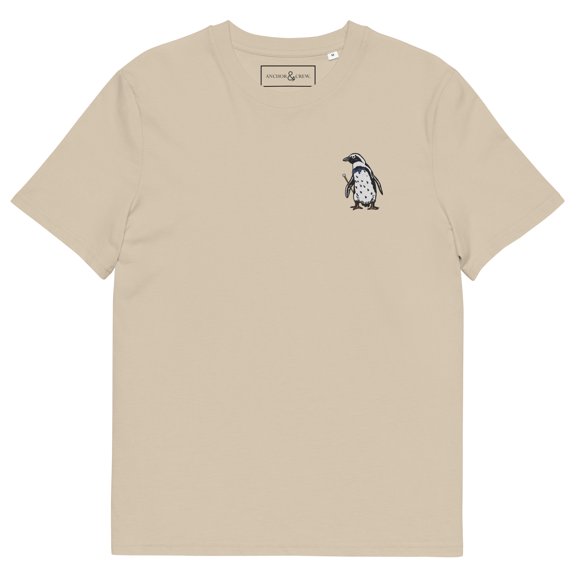 PENGUIN SUIT ACTUAL LIFE ORGANIC COTTON EMBROIDERED T-SHIRT Desert Dust - Medium