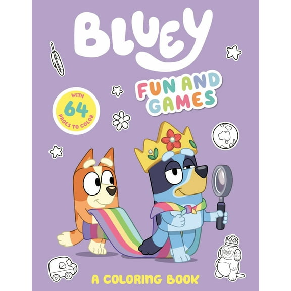 Bluey: Fun and Games: a Coloring Book, 64 pages (Paperback)